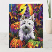 West Highland White Terrier Dog Halloween Hexe Karte (Vorderseite)