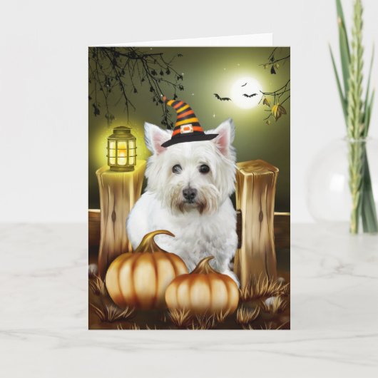 West Highland White Terrier Dog Halloween Karte (Vorderseite)