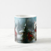 West Highland White Terrier Dog in Snow Christmas Kaffeetasse (Mittel)