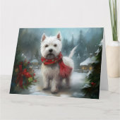 West Highland White Terrier Dog in Snow Christmas Karte (Vorderseite)