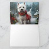 West Highland White Terrier Dog in Snow Christmas Karte (Innenseite)