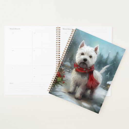 West Highland White Terrier Dog in Snow Christmas Planer (Anzeige)