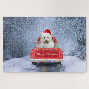West Highland White Terrier Dog in Snow Puzzle