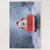 West Highland White Terrier Dog in Snow Puzzle (Vertikal)