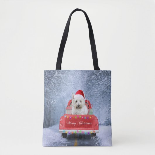 West Highland White Terrier Dog in Snow Tasche (Vorderseite)