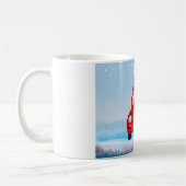 West Highland White Terrier Dog mit dem Weihnachts Kaffeetasse (Links)