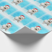 West Highland White Terrier Dog Schneehut Hat Geschenkpapier (Ecke)