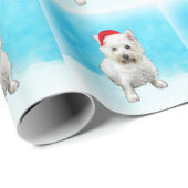 West Highland White Terrier Dog Schneehut Hat Geschenkpapier (Rolleneckpunkt)
