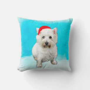 West Highland White Terrier Dog Schneehut Hat Kissen