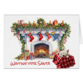 West Highland White Terrier Dog warten auf Santa (Vorderseite (Horizontal))