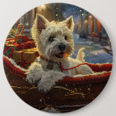 West Highland White Terrier Dog Weihnachtsfest Button (Vorderseite)
