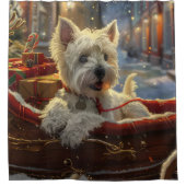 West Highland White Terrier Dog Weihnachtsfest Duschvorhang (Vorderseite)