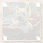 West Highland White Terrier Dog Weihnachtsfest Glasuntersetzer (Rückseite)