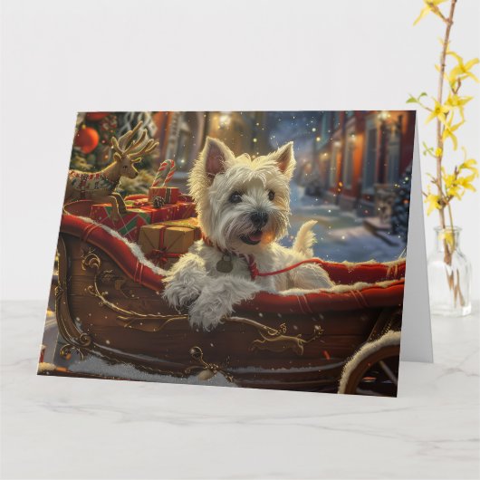 West Highland White Terrier Dog Weihnachtsfest Karte (Gelbe Blume)