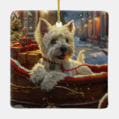 West Highland White Terrier Dog Weihnachtsfest Keramikornament (Rückseite)