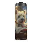 West Highland White Terrier Dog Weihnachtsfest Thermosbecher (Vorderseite)