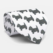 West Highland White Terrier Dog Yellow & Blue Whit Krawatte (Gerollt)