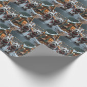 West Highland White Terrier Dogs Christmas Snow Geschenkpapier (Ecke)