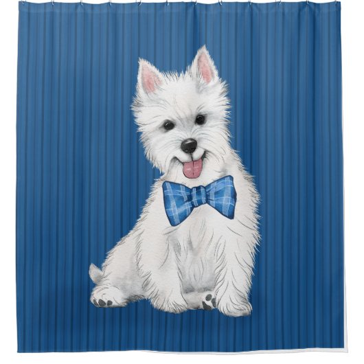 West Highland White Terrier Duschvorhang (Vorderseite)
