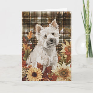 West Highland White Terrier Fall Erntedank Karte