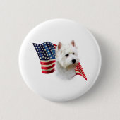 West Highland White Terrier Flag Button (Vorderseite)