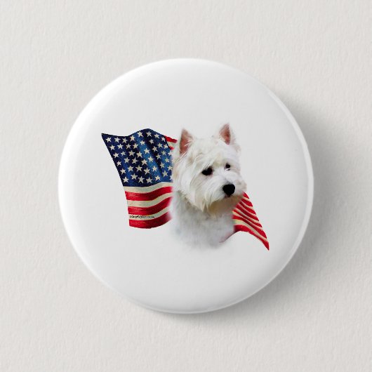 West Highland White Terrier Flag Button (Vorderseite)