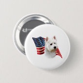 West Highland White Terrier Flag Button (Vorne & Hinten)