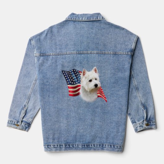 West Highland White Terrier Flag Jeansjacke (Rückseite)