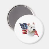 West Highland White Terrier Flag Magnet (Vorderseite/Rückseite)