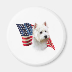 West Highland White Terrier Flag Magnet