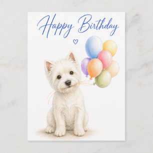 West Highland White Terrier Geburtstag Postkarte