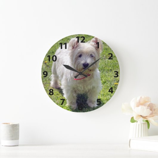 West Highland White Terrier Große Wanduhr (Zuhause)