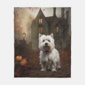 West Highland White Terrier Halloween Beängstigend Fleecedecke (Vorderseite)