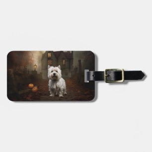 West Highland White Terrier Halloween Beängstigend Gepäckanhänger