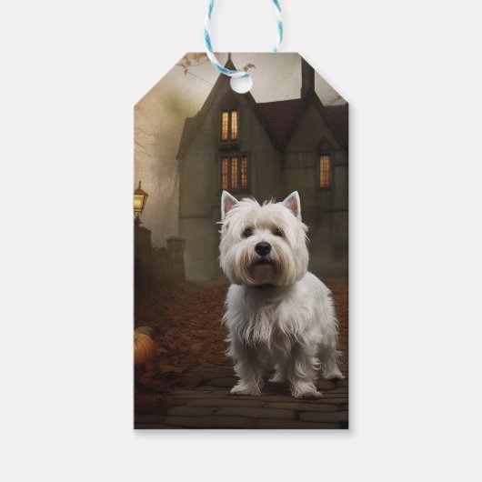 West Highland White Terrier Halloween Beängstigend Geschenkanhänger (Vorderseite)
