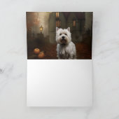 West Highland White Terrier Halloween Beängstigend Karte (Innenseite)