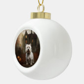 West Highland White Terrier Halloween Beängstigend Keramik Kugel-Ornament (Rechts)