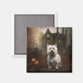 West Highland White Terrier Halloween Beängstigend Magnet (Vorderseite/Rückseite)