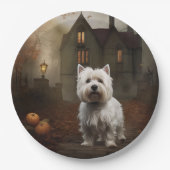 West Highland White Terrier Halloween Beängstigend Pappteller (Vorderseite)
