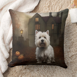 West Highland White Terrier Halloween Gruselig Kissen