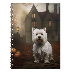West Highland White Terrier Halloween Gruselig Notizblock