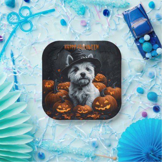 West Highland White Terrier Halloween Pappteller (Party)