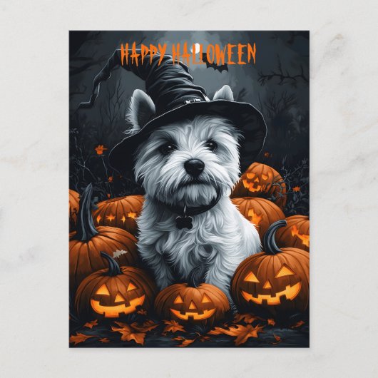 West Highland White Terrier Halloween Postkarte (Vorderseite)