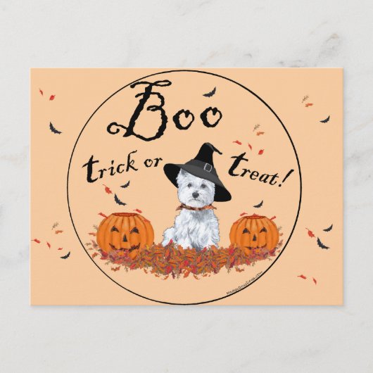 West Highland White Terrier Halloween Postkarte (Vorderseite)