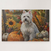 West Highland White Terrier Herbst Erntedank Puzzle (Horizontal)