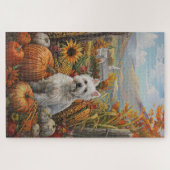 West Highland White Terrier Herbst Erntedank Puzzle (Horizontal)