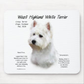 West Highland White Terrier History Design Mousepad (Vorne)