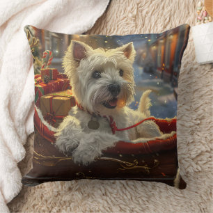 West Highland White Terrier Hund Weihnachten Festl Kissen