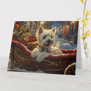 West Highland White Terrier Hund Weihnachtsfestlic Karte