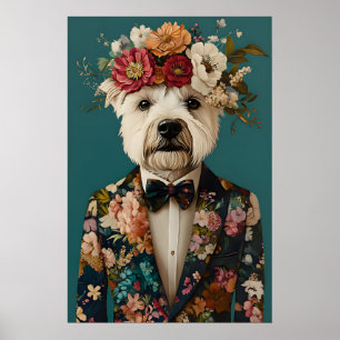 West Highland White Terrier im Anzug Poster, Westi Poster